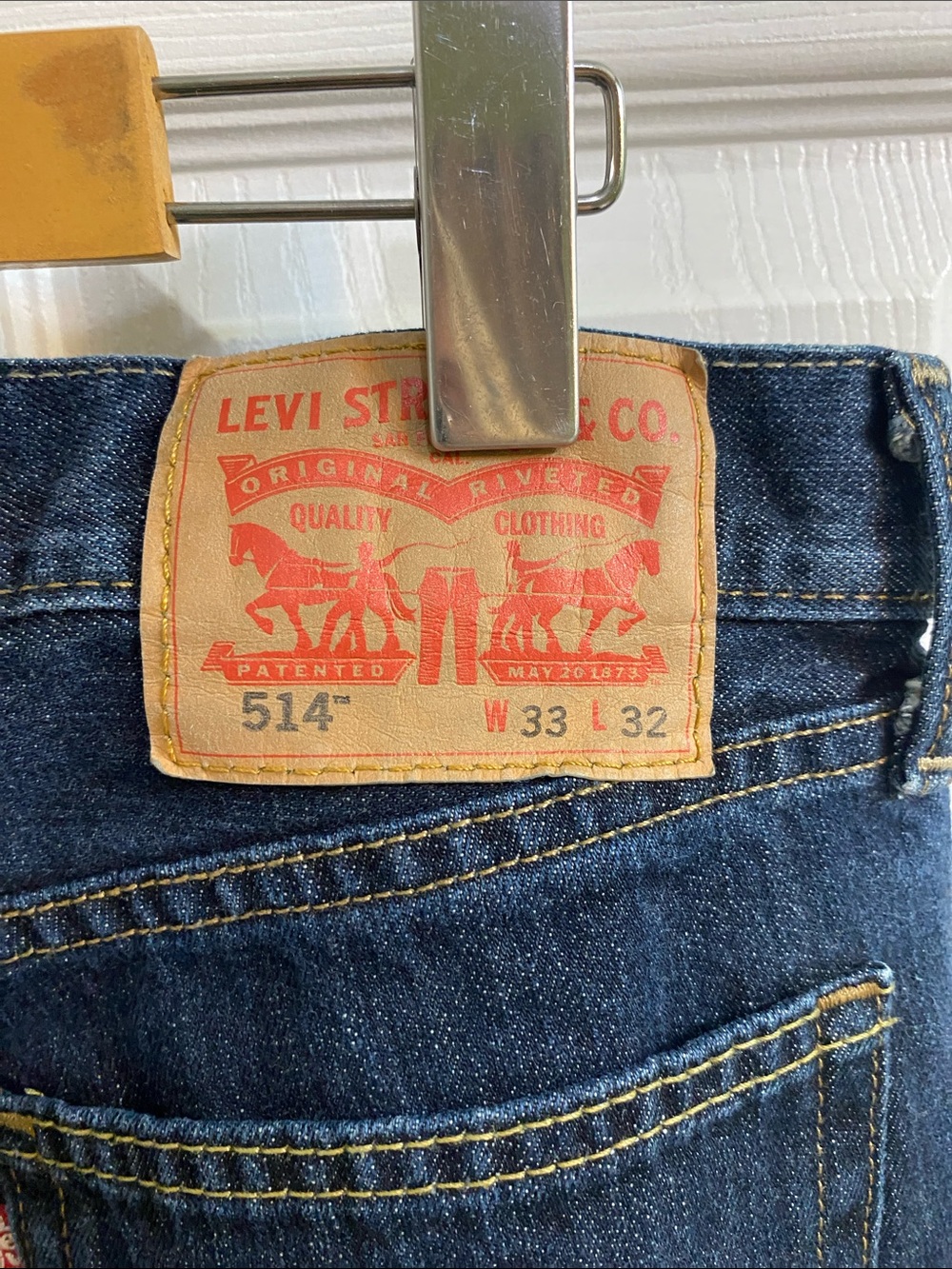 Levi’s 514 Straight Leg Dark Wash Men’s Denim Jeans Size 33 32 Casual School - Picture 4 of 9